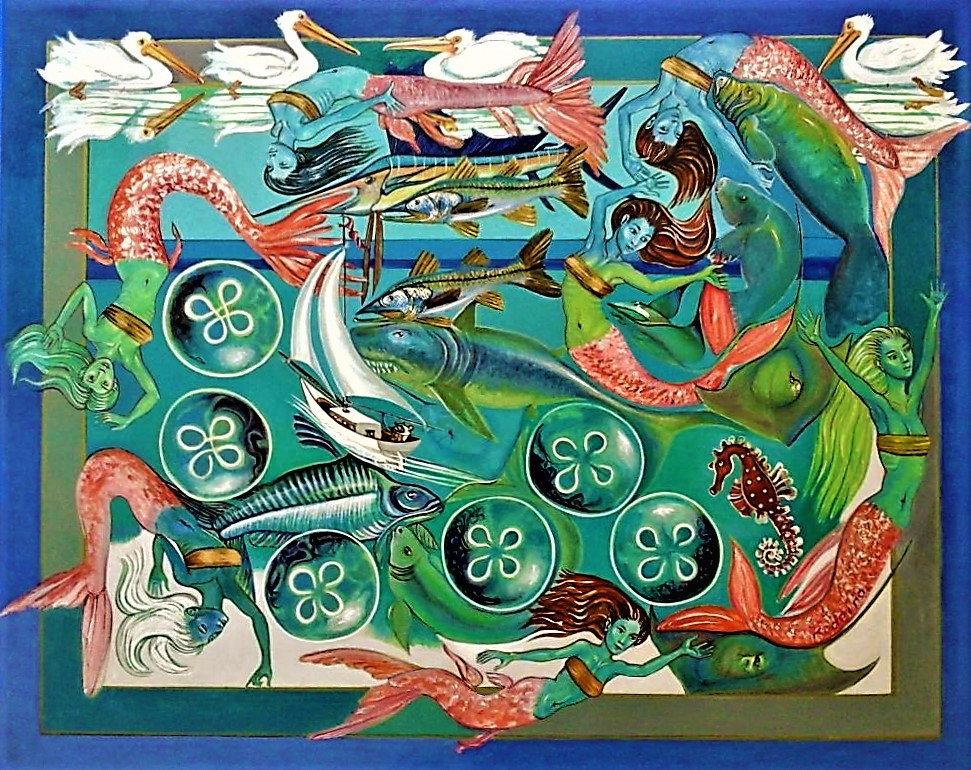 12. Jose Rodeiro New Constellation Beneath the Gulf of Mexico - 30 in x 24 in, Acrylic on canvas, 2019