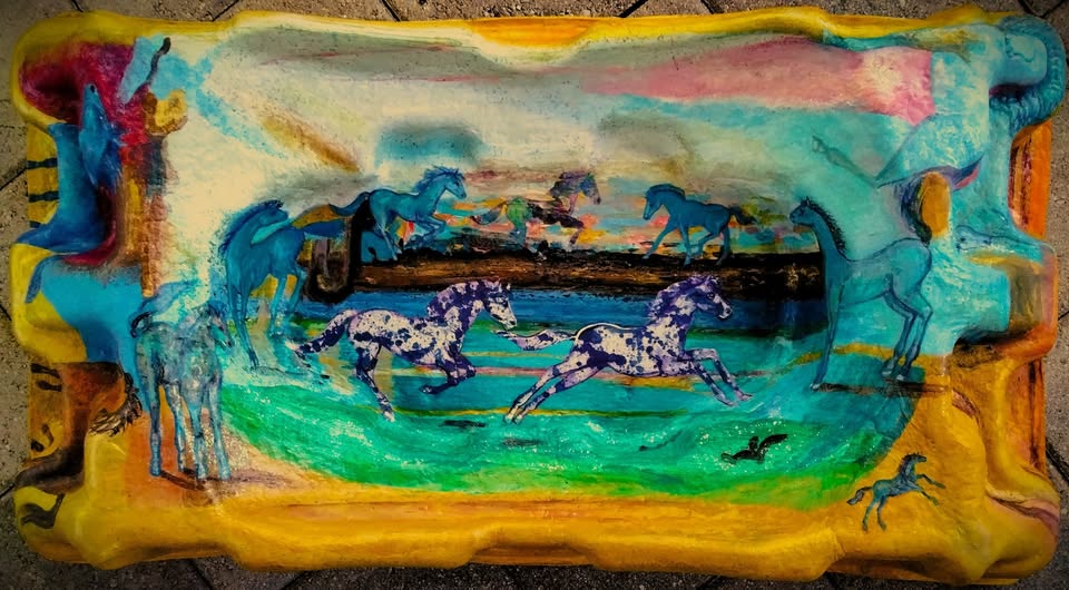 13. José Rodeiro. “Neo-Shamanic Painting 1,” 3-D Amazar, 31” x 17 ½” x 5”, 2025.