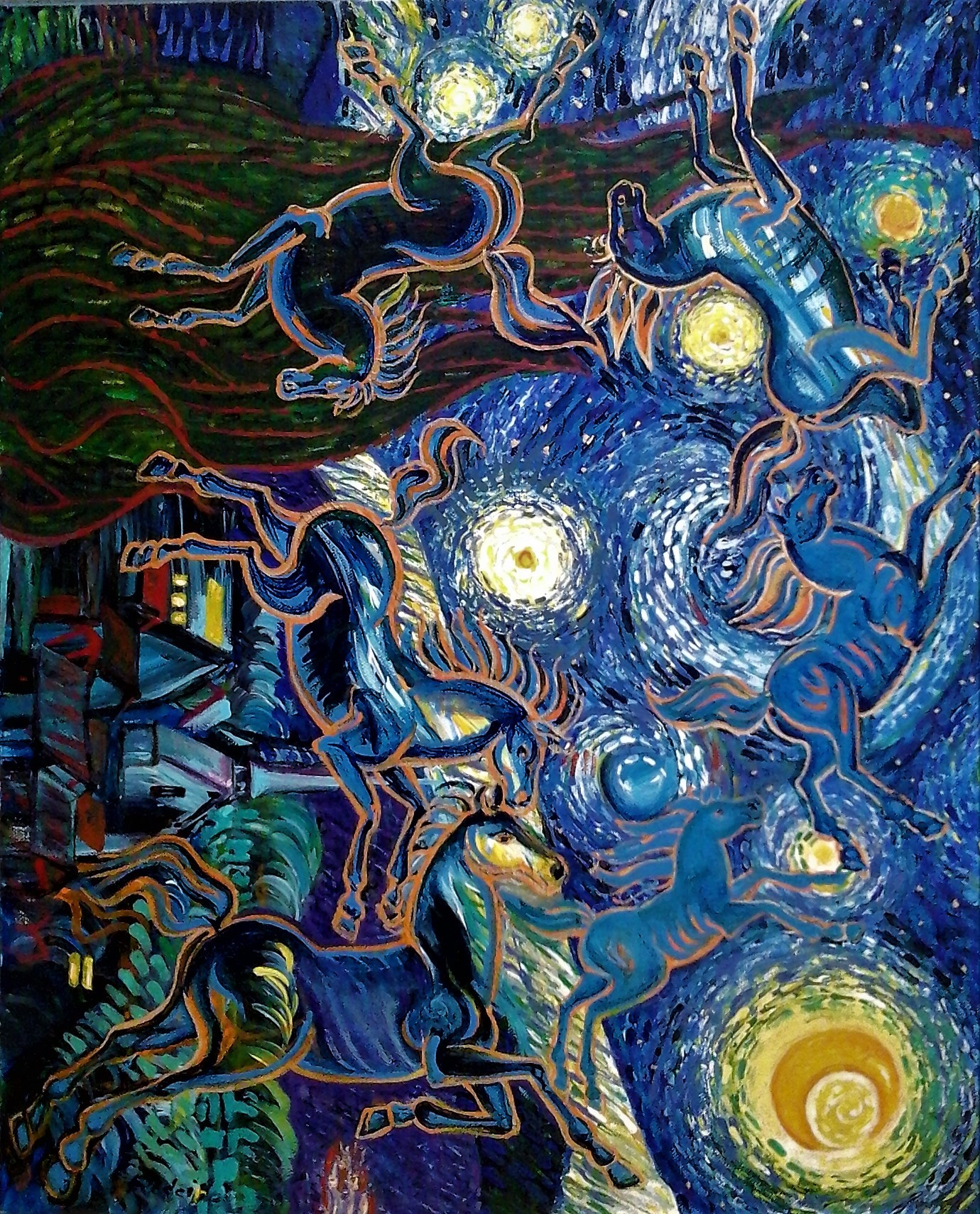 13. Rodeiro New Constellation Starry Night. Acrylic on canvas, 22” x 26”, 2018