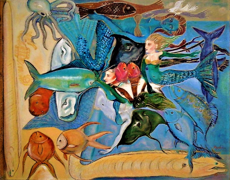 14. Jose Rodeiro The Blue Dolphin 20 in x 16 in, oil on canvas, 2019