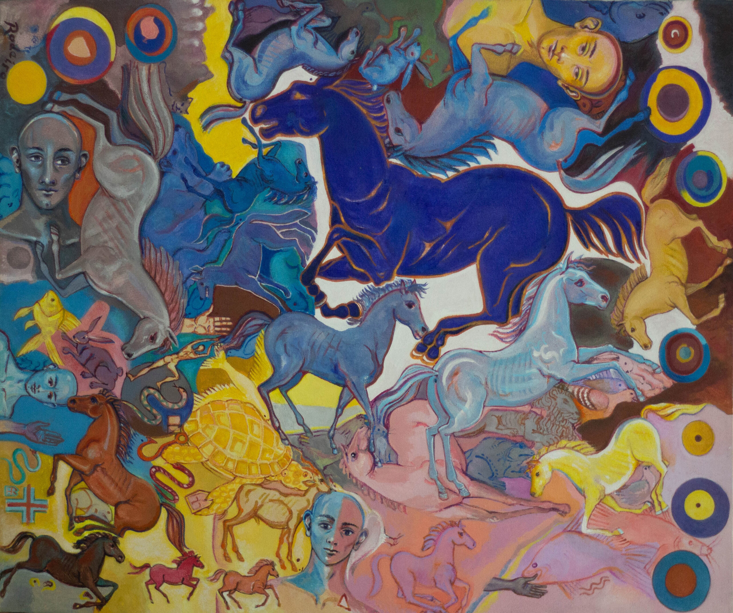 2. José Rodeiro. “New Constellations at Dawn,” 26” (W) x 21 ½”(H), Acrylic on canvas, 2017 a