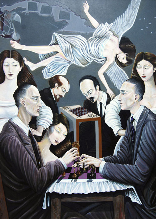 4. Jose Rodeiro. Spirit of Cuba Favoring Jose Marti. Oil on canvas, 48 x 36 2001.