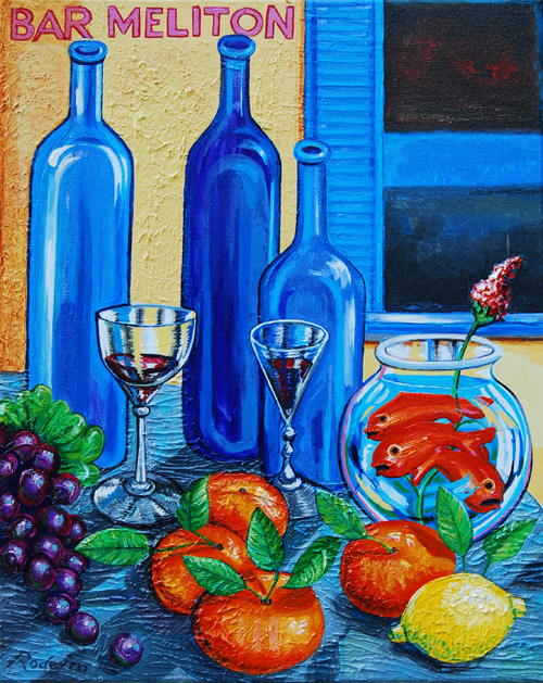 4. Rodeiro. Bar Meliton 1 (Dusk). oil on canvasboard, 16”(w) x 20”(h), 2008