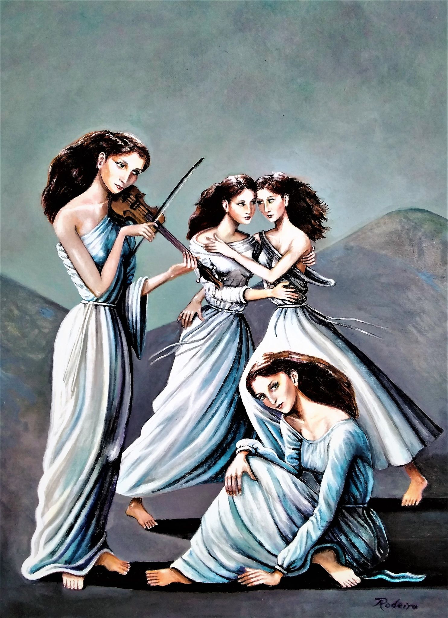 5. Jose Rodeiro. Violin of Amnesia, oil on canvas 18in x 24in, 2023 .